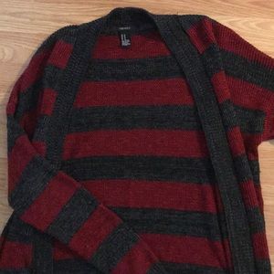 Red and Grey Cardigan